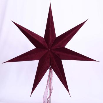 Stitch Rot/samt - Faltbarer Leuchtstern, Weihnachtsstern aus Papier mit 7 Zacken, 60 cm